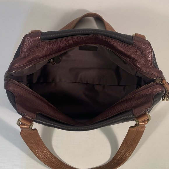 Cole Haan Pebbled Brown Leather Baguette Style Shoulder Bag - Picture 7 of 11